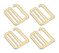 QUARKZMAN 4 Stück 26mm/1,02" Metall G-Haken Gurtverschlüsse Verstellbare Flache Tri-Glide Schieber Schnallen für DIY Rucksackgurt Rucksack Schnalle Gurtband, Hellgold