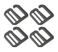 QUARKZMAN 4 Stück 26mm/1,02" Metall G-Haken Gurtverschlüsse Verstellbare Flache Tri-Glide Schieber Schnallen für DIY Rucksackgurt Rucksack Schnalle Gurtband, Dunkelgrau