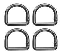 QUARKZMAN 4 Stück D-Ring Feder Schlüsselhaken 1,2' Metall Schlüsselring Clip Schnallen Klemmen Feder Schnapphaken Befestigungen für Rucksäcke Schlüsselanhänger DIY Handwerk, Schwarz