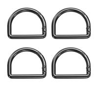 QUARKZMAN 4 Stück D-Ring-Feder-Schlüsselhaken 1,6' Metall Schlüsselring Clip Schnallen Klemmen Feder Schnapphaken Befestigungen für Rucksäcke Schlüsselanhänger DIY Handwerk, Schwarz