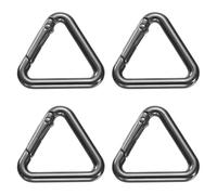 QUARKZMAN 4 Stück Dreieck Feder Schlüsselring 1,3 Zoll Metall Schnalle Feder Snap Clip Trigger für Schlüsselanhänger Geldbörsen Handtaschen Hängende Bastel DIY Zubehör Dekorationen, Schwarz