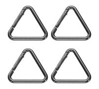 QUARKZMAN 4 Stück Dreieck Feder Schlüsselring 1,8' Metall Schnalle Feder Schnapp Clip Trigger für Schlüsselanhänger Geldbörsen Handtaschen Hängende Bastel DIY Zubehör Dekorationen, Silber