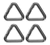 QUARKZMAN 4 Stück Dreieck Feder Schlüsselring 1 Zoll Metall Schnalle Feder Snap Clip Trigger für Schlüsselanhänger Geldbörsen Handtaschen Hängende Bastel DIY Zubehör Dekorationen, Schwarz