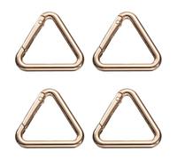 QUARKZMAN 4 Stück Dreieck Frühling Schlüsselring 1,6' Metall Schnalle Frühling Snap Clip Trigger für Schlüsselanhänger Geldbörsen Handtaschen Hängende DIY Zubehör Dekorationen, Gold