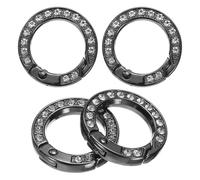 QUARKZMAN 4 Stück Frühling Snap Clip 1 Zoll Strass Bling Schnalle Schwarz