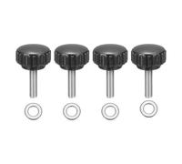 QUARKZMAN 4 Stück Rändelknöpfe M5 x 20mm Metrisch 304 Edelstahl Gewindebolzen Mit Rändelgriff 22mm Breite Mit Unterlegscheiben Für Maschinen Schirmständer Ersatz
