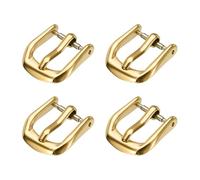 QUARKZMAN 4 Stück Uhrenschnalle 16mm Uhrenarmbandverschluss Ersatzschnalle Armbandschließe Edelstahl für Leder Silikon Nylon Canvas Uhrenarmbänder Verlängerung Uhren Armband, Gold