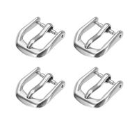 QUARKZMAN 4 Stück Uhrenschnalle 16mm Uhrenarmbandverschluss Ersatzschnalle Armbandschließe Edelstahl für Leder Silikon Nylon Canvas Uhrenarmbänder Verlängerung Uhren Armband, Silber