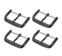 QUARKZMAN 4 Stück Uhrenschnalle 20mm Uhrenarmbandverschluss Ersatzschnalle Armbandschließe Edelstahl für Leder Silikon Nylon Canvas Uhrenarmbänder Verlängerung Uhren Armband, Schwarz