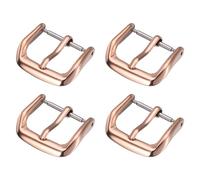 QUARKZMAN 4 Stück Uhrenschnalle 22mm Uhrenarmbandverschluss Ersatzschnalle Armbandschließe Edelstahl für Leder Silikon Nylon Canvas Uhrenarmbänder Verlängerung Uhren Armband, Rosa Gold
