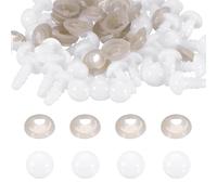 QUARKZMAN 40 Stück 7mm/0.28in Sicherheitsaugen Großpackung Für Häkeln Plastik Häkelpuppen Augen Mit Unterlegscheiben Für Plüschbär DIY Stoffpuppe Plüschnähwerk Halloween Handarbeit Weiß