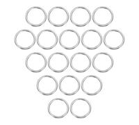 QUARKZMAN 40 Stück Metall Schlüsselringe 15mm Durchmesser, 1.2mm Dicke Edelstahl Schlüsselring Rund Splitringe Set für Schlüsselanhänger Hundeleine Kette Schmuckherstellung Ornament Basteln