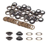 QUARKZMAN 40 Stück Ösen 14mm Kupfer Ösen Metallösen Rostfrei Einschlagösen Grommet Befestigungsösen für Planen Banner Leder Stoff Schuhe Handtaschen Vorhänge Bastel, Bronze