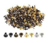 QUARKZMAN 400 Stück Super winzige Ösen Set, 1,5 mm Loch Tüllen Metallösen Öse Selbstklebend für Schuhe Kleidung Gürtel Tasche DIY-Projekt Planen (Schwarz, Hellgold, Silber, Antikbronze)