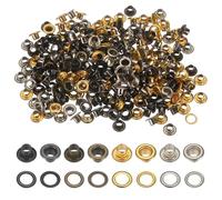 QUARKZMAN 400 Stück Super winzige Ösen Set, 3,5 mm Loch Tüllen Metallösen Öse Selbstklebend für Schuhe Kleidung Gürtel Tasche DIY-Projekt Planen (Schwarz, Hellgold, Silber, Antikbronze)