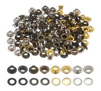 QUARKZMAN 400 Stück Super winzige Ösen Set, 4mm Loch Tüllen Metallösen Öse Selbstklebend für Schuhe Kleidung Gürtel Tasche DIY-Projekt Planen (Schwarz, Hellgold, Silber, Antikbronze)