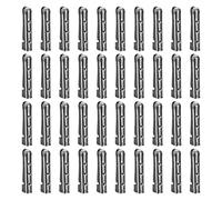 QUARKZMAN 40Stk Metall Schnürsenkel Spitzen 3.2x18mm Messing Offener Mund Schnürsenkel Kopf Ersatz Seilende Spitzen für Sportschuhe Heimwerken Reparatur Schwarz