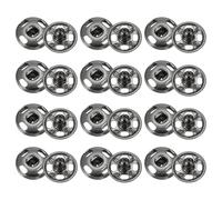 QUARKZMAN 48 Set Druckknöpfe, 8mm Metall Knöpfe, Nähbare Bastelknöpfe Ersatz Knopf Nähknöpfe für Jacke Kleidung Jeans Taschen Geldbörse Schuhe DIY Dekoration Handwerk Zubehör (Schwarz Grau)