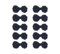 QUARKZMAN 5 Paar Seidenknoten-Manschettenknöpfe Twist-Knoten Marineblau