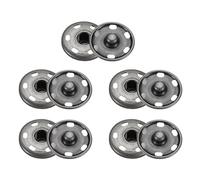 QUARKZMAN 5 Set Nähbare Druckknöpfe Set, 21mm Nähzubehör Metallknöpfe, Bastelknöpfe Ersatz Knopf Nähknöpfe für Jacke Kleidung Jeans Taschen Geldbörse Handtasche Schuhe, Knöpfe Schwarz