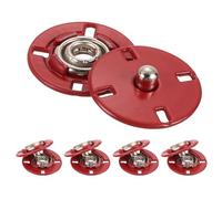 QUARKZMAN 5 Stück Druckknöpfe, Druckknöpfe zum Annähen Druckknopf Druckknöpfe ohne nähen Metall unsichtbarer verschluss schnalle Befestiger Knopf für Kleidung Leder Nähen (Weinrot, 18mm)