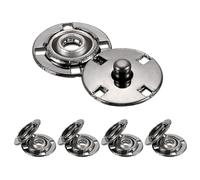 QUARKZMAN 5 Stück Druckknöpfe, Druckknöpfe zum Annähen Druckknopf Druckknöpfe ohne nähen Metall unsichtbarer verschluss schnalle Befestiger Knopf für Kleidung Leder (Pistole schwarz, 15 mm)