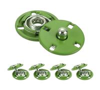 QUARKZMAN 5 Stück Druckknöpfe, Druckknöpfe zum Annähen Druckknopf Druckknöpfe ohne nähen Metall unsichtbarer verschluss schnalle Befestiger Knopf für Kleidung Leder Nähen (Grün, 15mm)