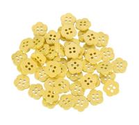 QUARKZMAN 50 Stück 11,5 mm Blumen Harz Knöpfe zum Annähen, 4 Loch Nähknöpfe Dekorative Knopf im niedlichen für Handwerk Bastelarbeiten Cardigans Kleidung Hemden DIY (Gelb)