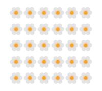 QUARKZMAN 50 Stück Blumen Aufnäher 35 x 35mm Häkelblumen Patches, Applikation Reparatur Bestickte Gestrickte Aufnäher Transfer Applikationen Für Kleidung DIY Deko Weiß