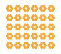 QUARKZMAN 50 Stück Blumen Aufnäher, 35 x 35mm Häkelblumen Patches, Applikation Reparatur Bestickte Gestrickte Aufnäher Transfer Applikationen Für Kleidung DIY Deko, Gelb