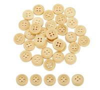 QUARKZMAN 50 Stück Holzknöpfe, 12,5 mm (1/2") 4 Loch Runde Holzknöpfe Nähen Knopf Handwerk Flatback für Nähen DIY Handwerk Kleidung, Naturholz