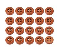 QUARKZMAN 50 Stück Holzknöpfe, 9mm (3/8") 4-Loch Runde Holzknöpfe für Nähen DIY Handwerk Kleidung, Braun