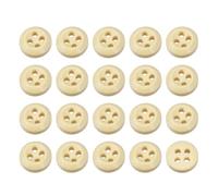 QUARKZMAN 50 Stück Holzknöpfe, 9mm (3/8") 4-Loch Runde Holzknöpfe für Nähen DIY Handwerk Kleidung, Naturholz