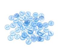 QUARKZMAN 50 Stück Knöpfe 10 mm Harzknöpfe 2 Löcher Rund Bastelknöpfe Kinderknöpfe Klein Babyknöpfe Nähen Mini Buttons zum Annähen T-Shirt Kleidung Scrapbooking Dekorieren, Himmelblau