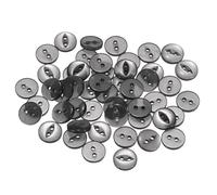 QUARKZMAN 50 Stück Knöpfe 10 mm Harzknöpfe 2 Löcher Rund Bastelknöpfe Kinderknöpfe Klein Babyknöpfe Nähen Mini Buttons zum Annähen T-Shirt Kleidung Scrapbooking Dekorieren, Grau