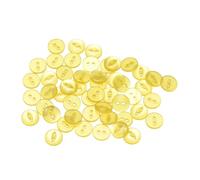 QUARKZMAN 50 Stück Knöpfe 10 mm Harzknöpfe 2 Löcher Rund Bastelknöpfe Kinderknöpfe Klein Babyknöpfe Nähen Mini Buttons zum Annähen T-Shirt Kleidung Scrapbooking Dekorieren, Gelb