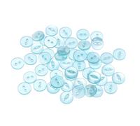 QUARKZMAN 50 Stück Knöpfe 10 mm Harzknöpfe 2 Löcher Rund Bastelknöpfe Kinderknöpfe Klein Babyknöpfe Nähen Mini Buttons zum Annähen T-Shirt Kleidung Scrapbooking Dekorieren, Seeblau
