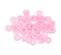 QUARKZMAN 50 Stück Knöpfe 11,5 mm Nähknöpfe Rosa Harz Kunststoffknöpfe Flach 4 Loch Runde Bastelknöpfe zum Nähen Bekleidung Hosen Anzüge Jacke Hemden Mantel Blazer Stricken Kardigans