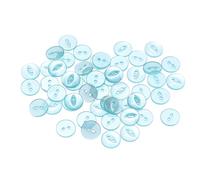 QUARKZMAN 50 Stück Knöpfe 12,5 mm Harzknöpfe 2 Löcher Rund Bastelknöpfe Kinderknöpfe Klein Babyknöpfe Nähen Mini Buttons zum Annähen T-Shirt Kleidung Scrapbooking Dekorieren, Seeblau