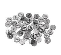 QUARKZMAN 50 Stück Knöpfe 12,5 mm Harzknöpfe 2 Löcher Rund Bastelknöpfe Kinderknöpfe Klein Babyknöpfe Nähen Mini Buttons zum Annähen T-Shirt Kleidung Scrapbooking Dekorieren, Grau