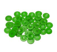QUARKZMAN 50 Stück Knöpfe 25mm Bastelknöpfe Grün Nähknöpfe Harz Rund Flach 4-Loch Kunststoffknöpfe für Nähen DIY Handwerk Scrapbooking Dekorieren Kleidung Mänteln Blusen Hemden