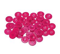 QUARKZMAN 50 Stück Knöpfe 25mm Bastelknöpfe Rosenrot Nähknöpfe Harz Rund Flach 4-Loch Kunststoffknöpfe für Nähen DIY Handwerk Scrapbooking Dekorieren Kleidung Mänteln Blusen Hemden