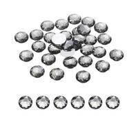 QUARKZMAN 50 Stück Runder Strasssteine Grau, 20x20mm, Glitzersteine zum Basteln und Rhinestones, für DIY Basteln, Perlen, Hochzeit Party, Kostüme, Schmuckherstellung