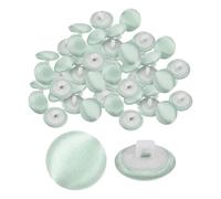 QUARKZMAN 50 Stück Satin Knöpfe 12,5mm Glatt Satin Überzogene Runde Schaft Stoff Buttons für Annähen Braut Hochzeitskleid Bluse Anzüge DIY Handwerk (Hellgrün)