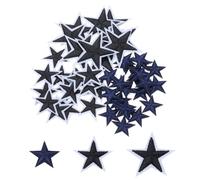 QUARKZMAN 50 Stück Sterne Patches zum Aufbügeln, 2.9/4.1/5.7cm Flicken zum Aufbügeln,Bestickte Aufnäher Bügelflicken für Hut Jacke Jeans Rucksäcke DIY Dekoration (Schwarz)