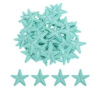 QUARKZMAN 50 Stück Sterne Patches zum Aufbügeln Pfauenblau, 3.8cm Flicken zum Aufbügeln,Bestickte Aufnäher zum Aufbügeln Bügelflicken für Hut Jacke Jeans Rucksäcke DIY Dekoration