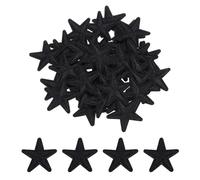QUARKZMAN 50 Stück Sterne Patches zum Aufbügeln Schwarz, 3.8cm Flicken zum Aufbügeln,Bestickte Aufnäher zum Aufbügeln Bügelflicken für Hut Jacke Jeans Rucksäcke DIY Dekoration