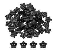QUARKZMAN 50Stk Kunststoffknöpfe 916 Zoll 15mm 2 Löcher Einfarbige Nähanzugsknöpfe Für Nähen Bluse Mantel Windjacke Hut Puppendekoration DIY Bastelbedarf Stern Schwarz