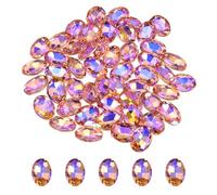 QUARKZMAN 50Stk Ovale Spitzrückige Strasssteine 13 x 18 mm Ovale Facettierte Glas Strasssteine Spitzrückige Facettierte Glasperlen Für Schmuckherstellung DIY Kristalle Glänzendes Hellrot