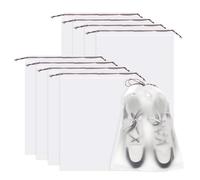 QUARKZMAN 5Stk Durchsichtige Schuhbeutel 40cm x 30cm Klare PE wasserdichte Schuhbeutel Große Tragbare Reise Aufbewahrungsbox Mit Zugband Passend Für Männer Und Frauen Für Reise Weiß